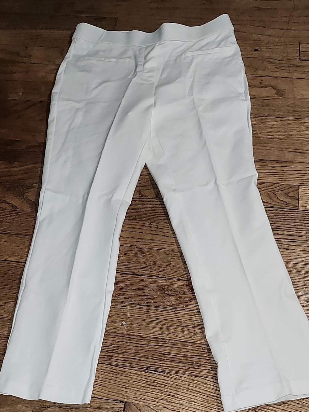 Women's White Straight-Leg Dress Pants